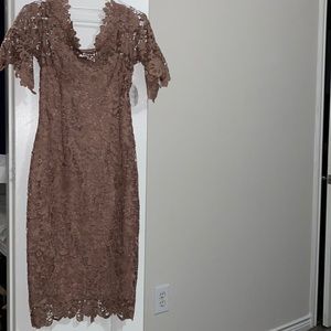 ASOS Lace off shoulder midi dress